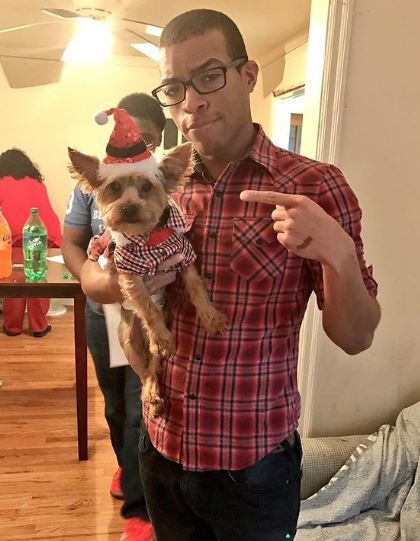 Moseley with his pet dog