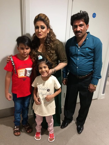 Naseebo Lal with her kids and husband