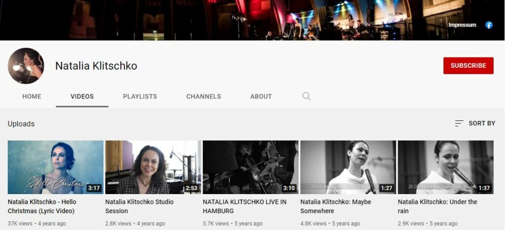 Natalia Klitschko's Youtube channel