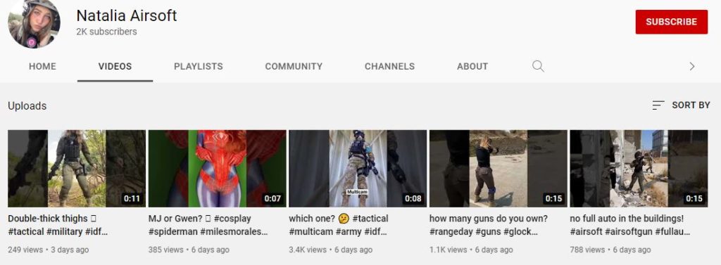 Natalia's Youtube channel