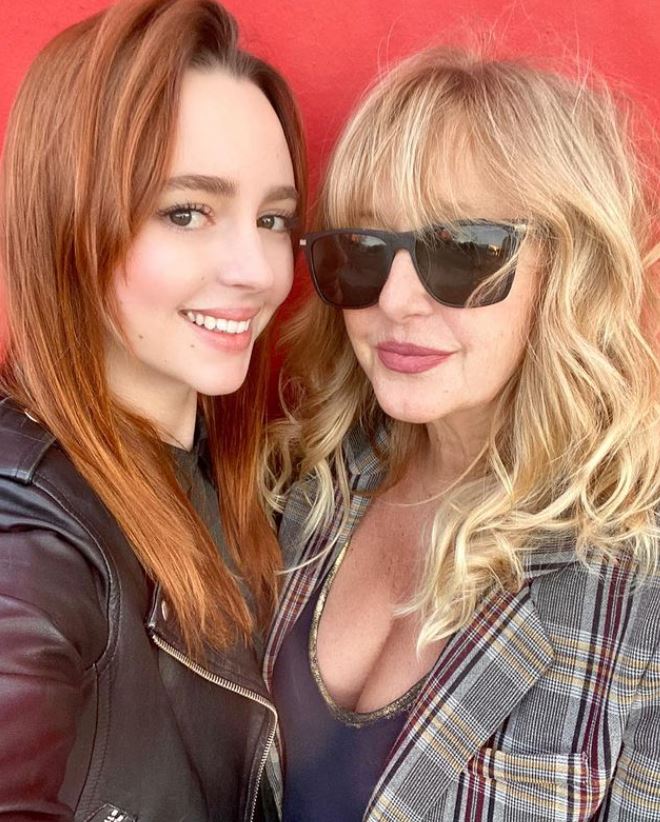 Natasha Bassett with his mother