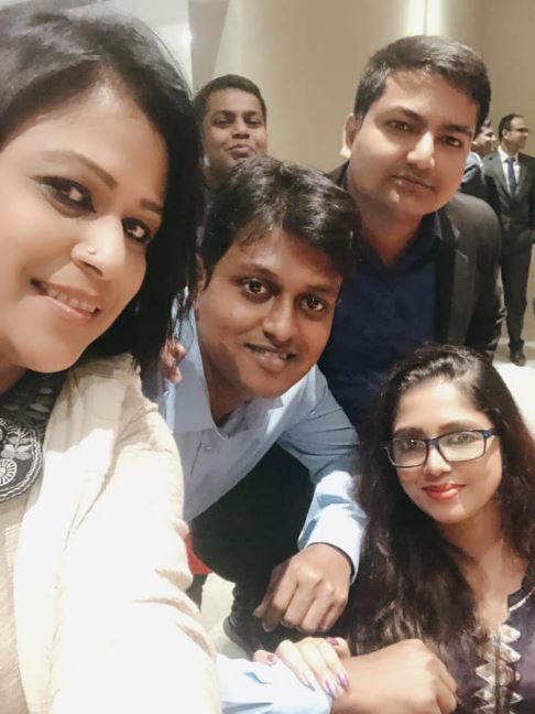 Naznin Munni with her friends