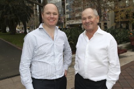 Neil Balnaves with his son