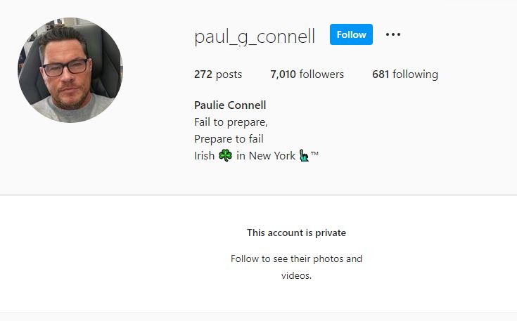 Paul Connell IG profile