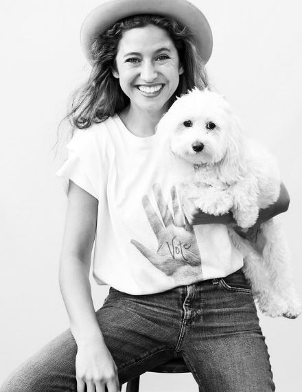 Rachel with her pet dog