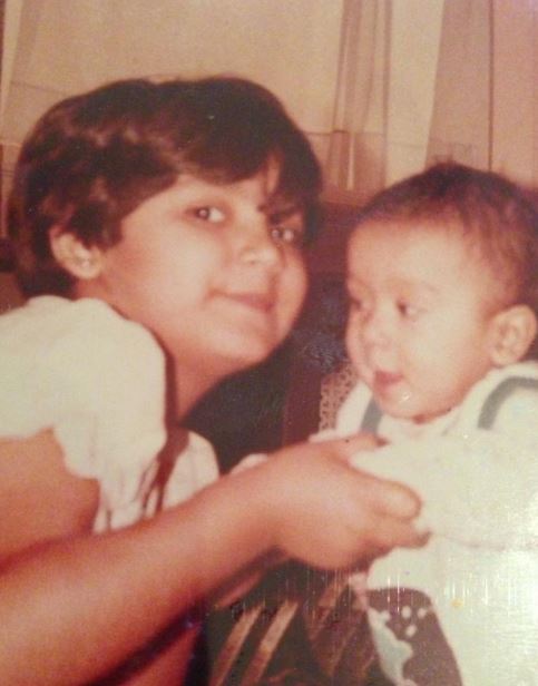 Rema Lahiri old image with her brother