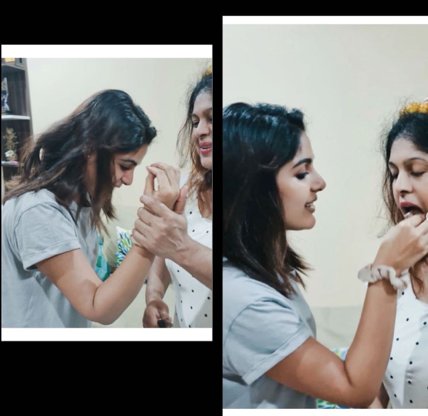 Samyuktha Menon with her mother