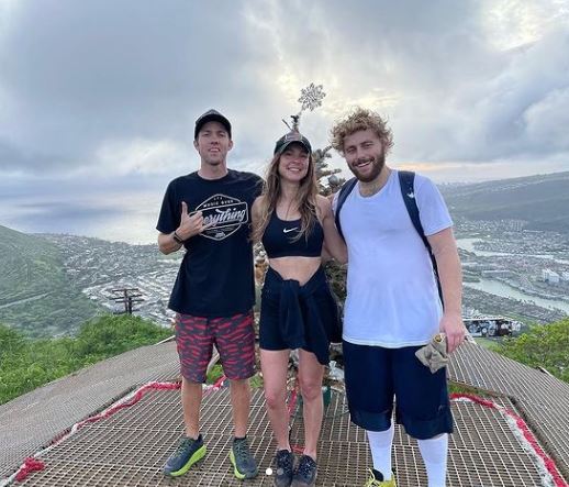 Sandler with his friends