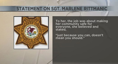 Statement for Sgt. Marlene Rittmanic
