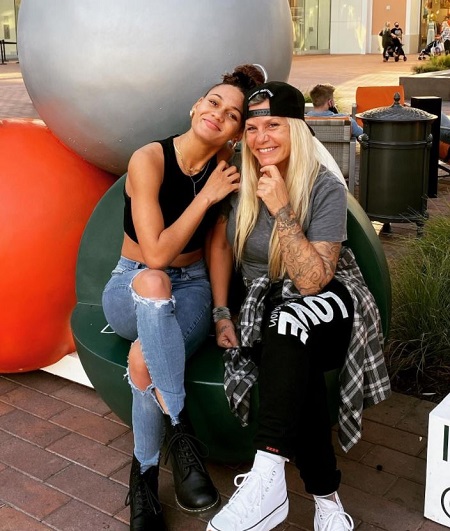 Trinity Rodman with her mother