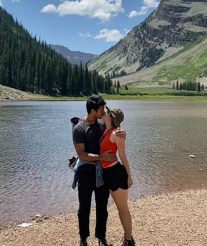 Usmani with his girlfriend Tedra Millan