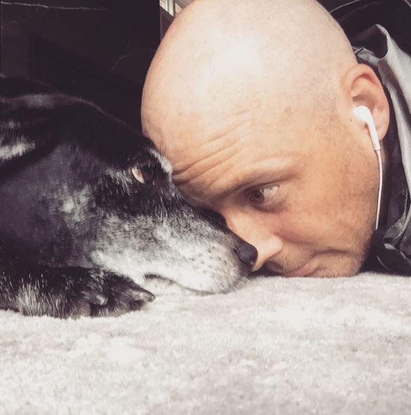Vance Smith with his pet dog Bella