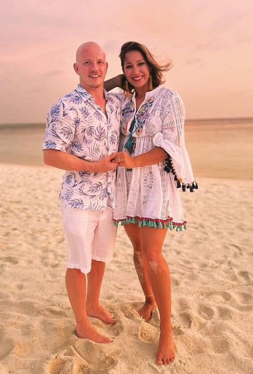 Viktoria Feldbusch was photographed with her boyfriend Fabian Hambuchen on their engagement day