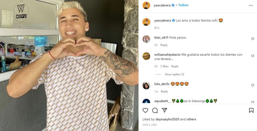 Yao Cabrera's first IG post