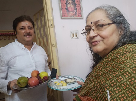 Abhishek Chatterjee with his mother