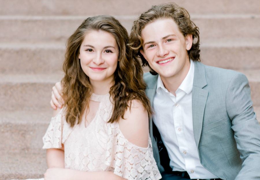 Abigail Brooks with her friend