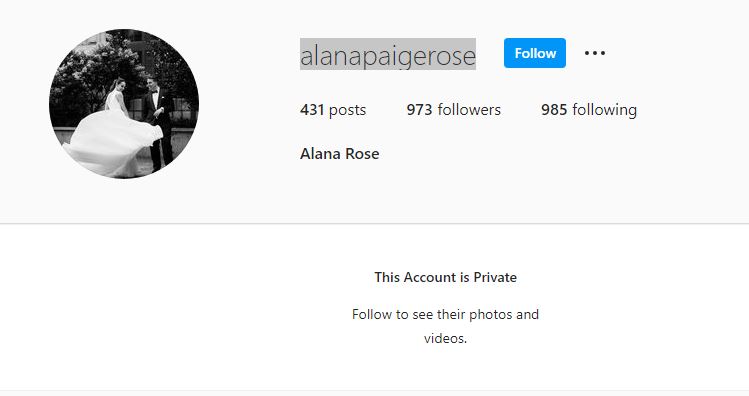Alana Paige Rose's Instagram profile