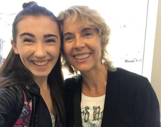 Allegra Miles with her mom
