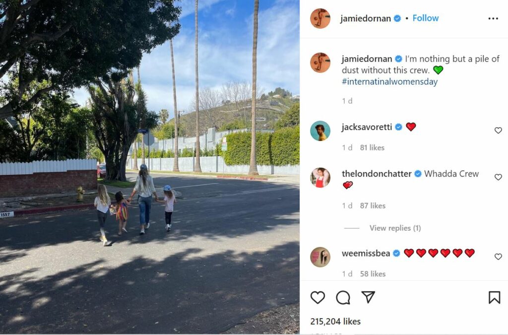 Amelia Warner's husband Jamie Dornan posted on Women's day