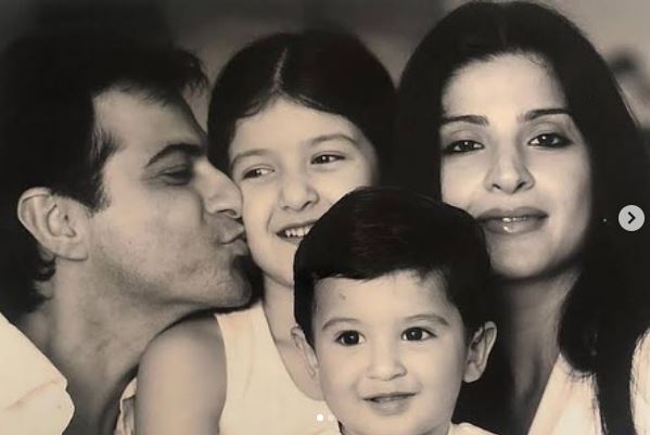 An old photo of Shanaya with her family
