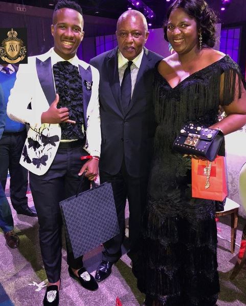 Andile with his father Sbu Mpisane and mother Shauwn Mkhize
