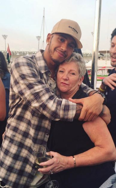Carmen and her son Lewis Hamilton-Larbalestier