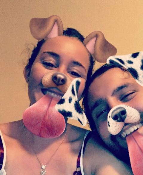 Cassidy Hall uses Snapchat filter