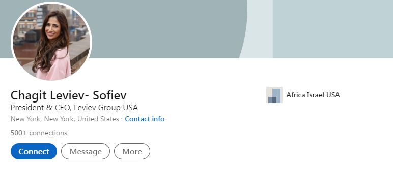 Chagit Leviev's LinkedIn profile