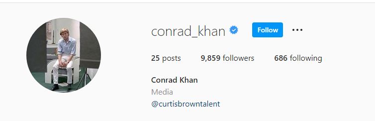 Conrad Khan's Instagram account
