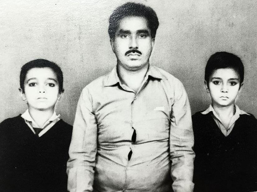 Darshan Kumar old image with his dad and brother