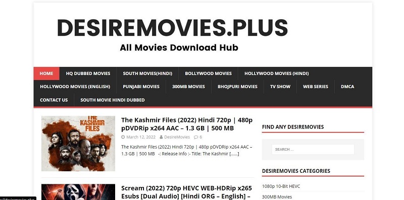 DesireMovies Movies Downloading Website