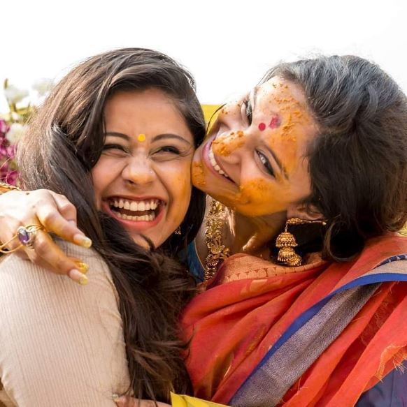 Dimpy Ganguli with her sister