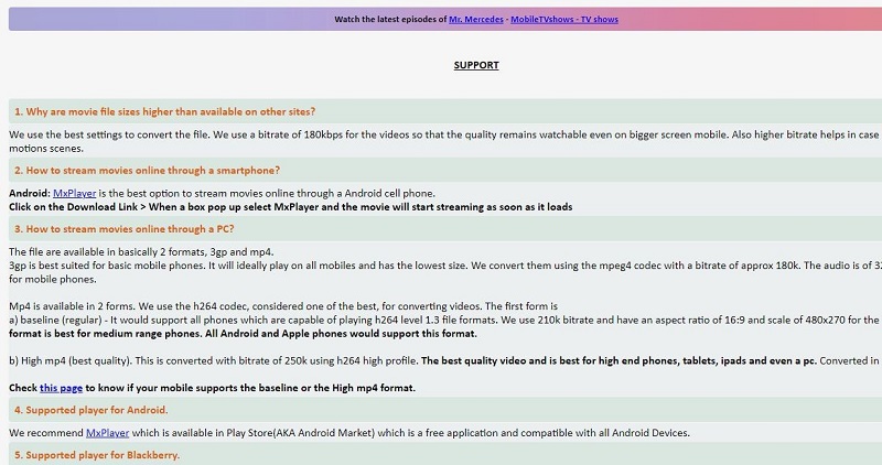 FZmovies Movies Support Format