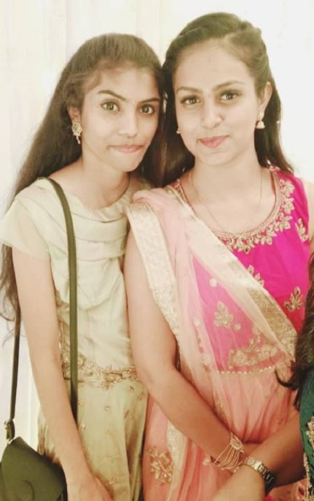 Gayathri with her sister Kavya