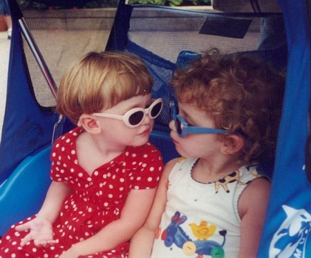 Gus Birney with her brother