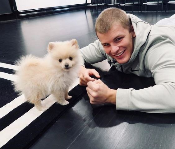 Jackson Warne and his pet dog