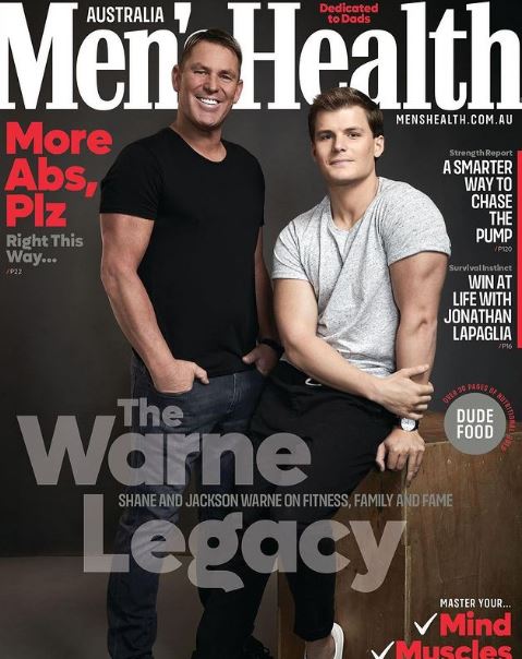 Jackson Warne on the cover page of Men's Health magazine