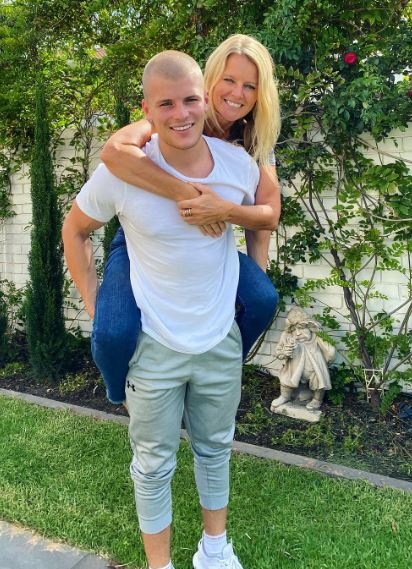 Jackson Warne with his mother