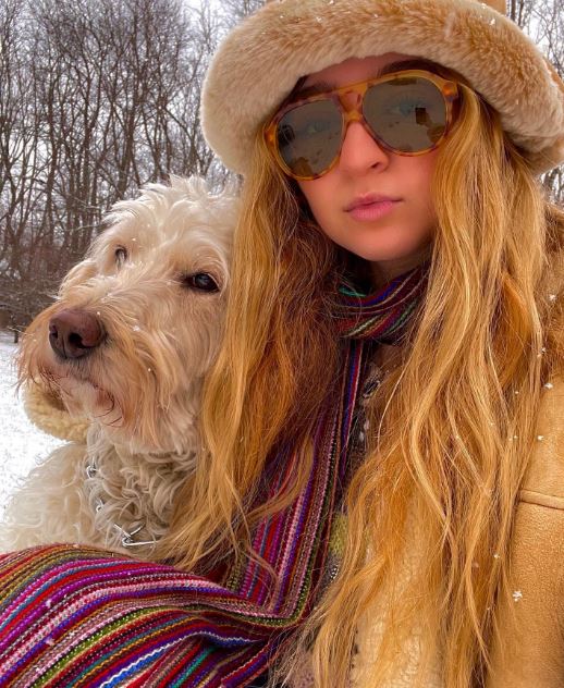 Jewels and her pet dog