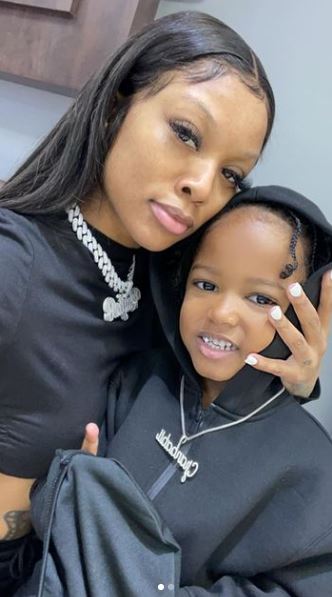 Kayla with her son GrandBabii