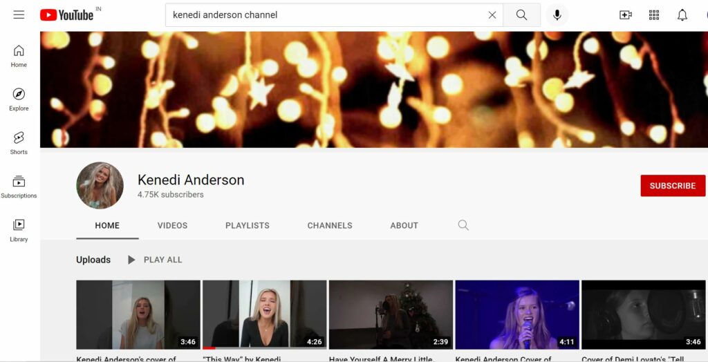 Kenedi Anderson YouTube Channel
