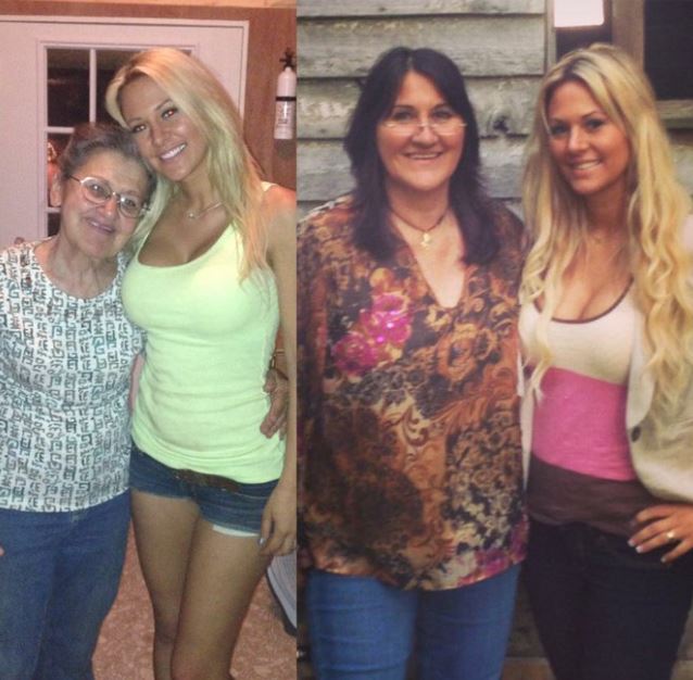 Kindly Myers with his mother and grandmother