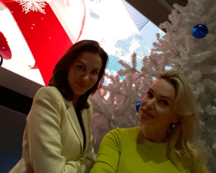Marina with her friend