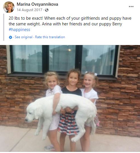Marina's daughter Arina and her friends