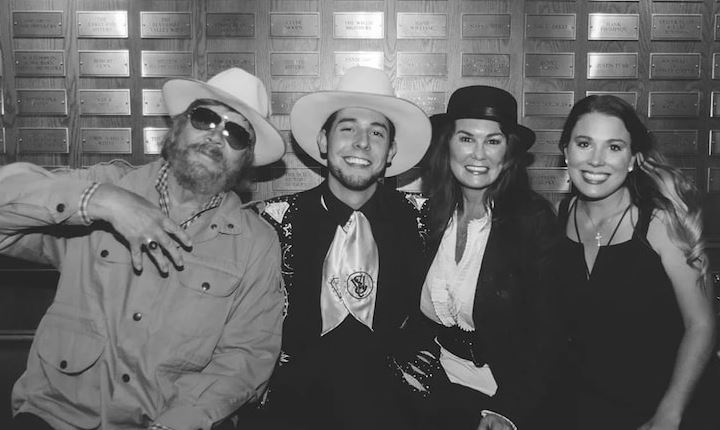 Mary Jane with her Hank Williams Jr, son Samuel Williams, and daughter Katharine Diane Williams