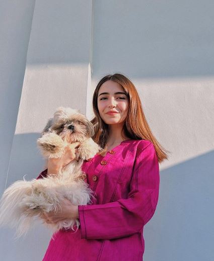 Merub Ali with her dog