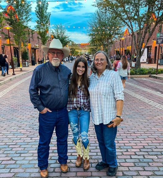 Morgan with her grandparents