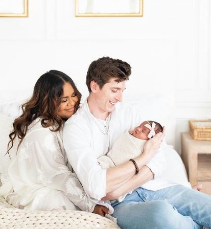 Nabela Noor with her husband and daughter