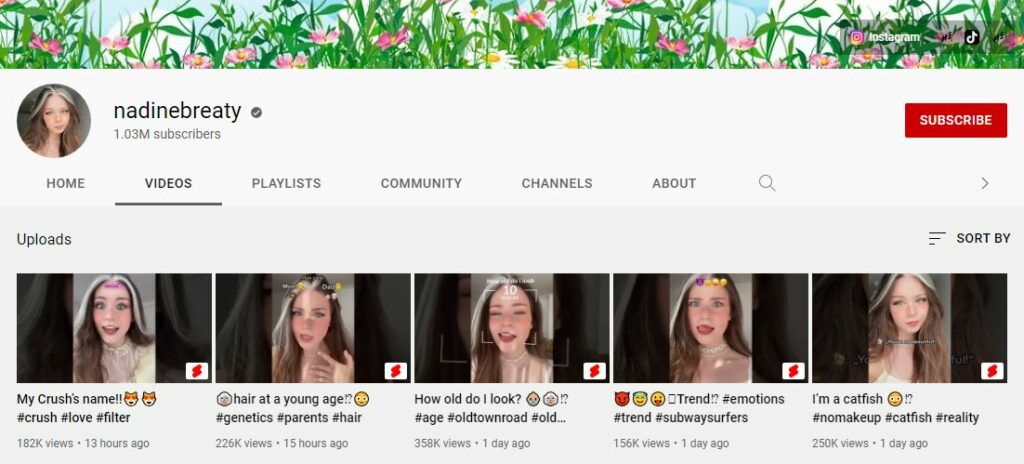 Nadine Breaty's Youtube channel