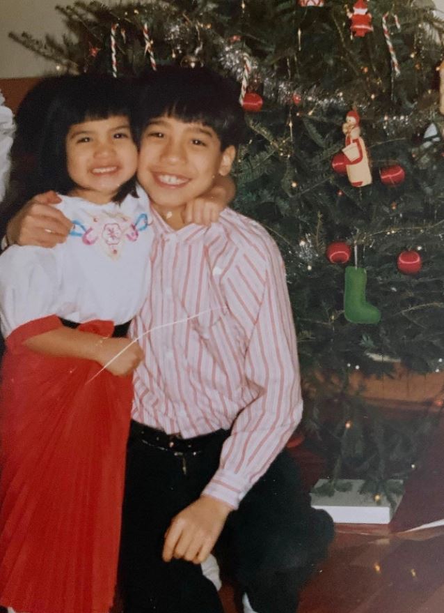 Nalie Agustin childhood picture with her brother